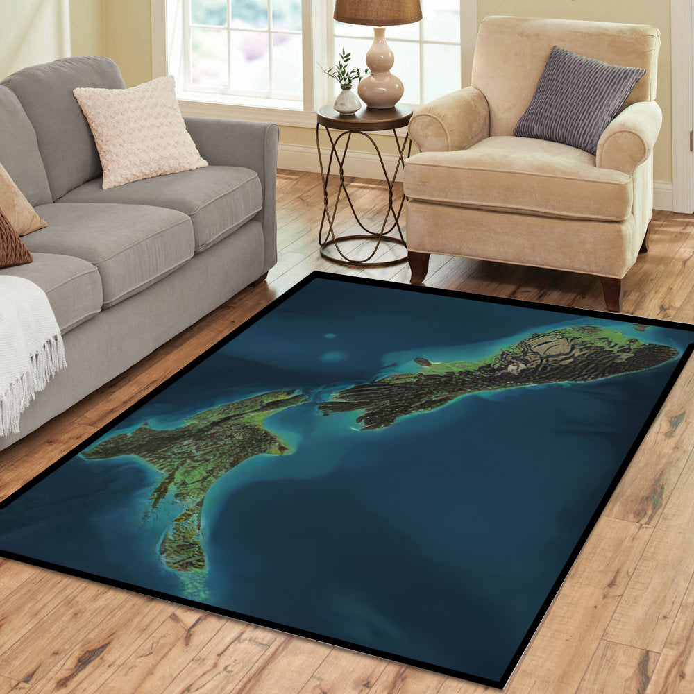 New Zealand Map Rectangle Rug