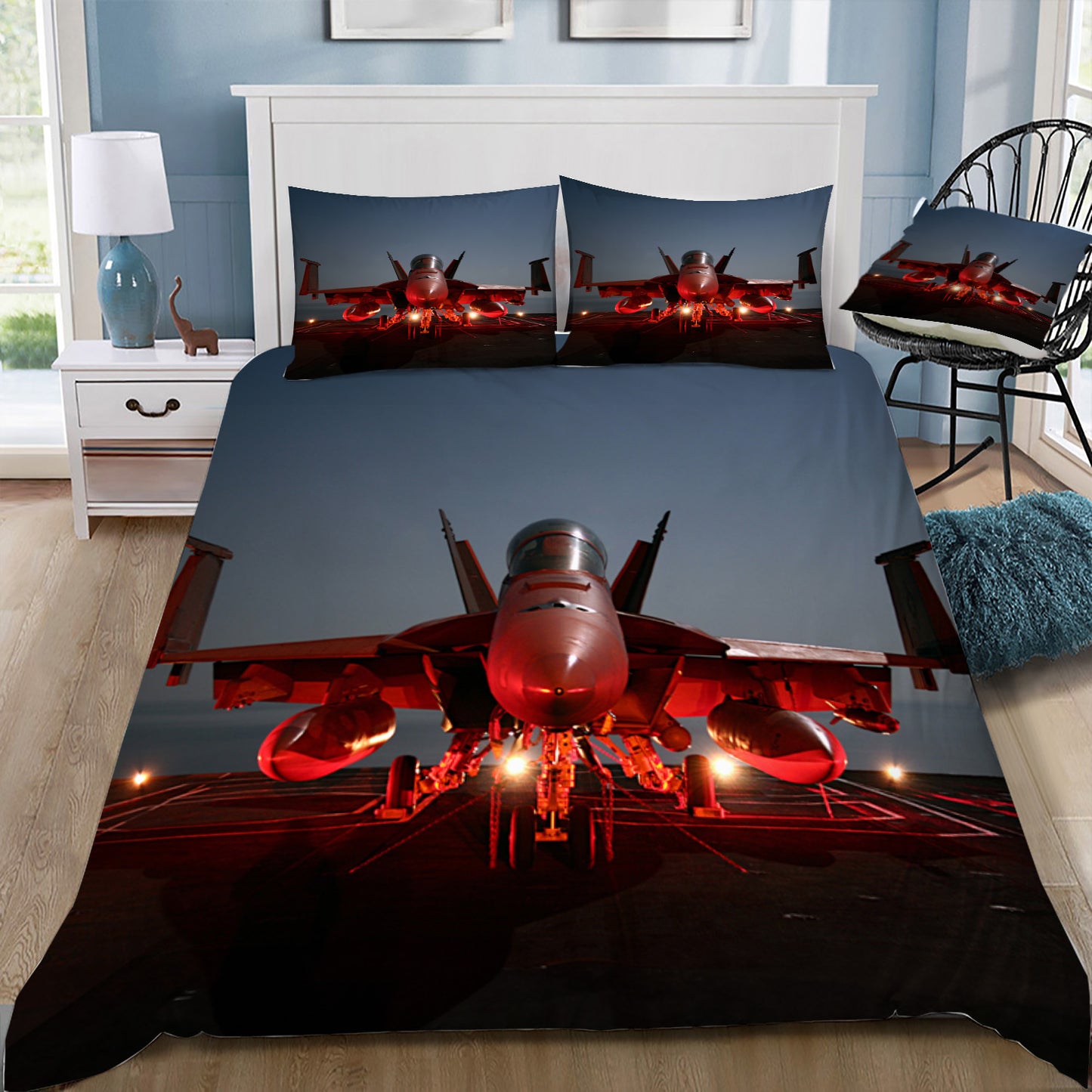 FA-18 on an Aircraft Carrier Doona / Duvet Cover and 2 Pillow Slips