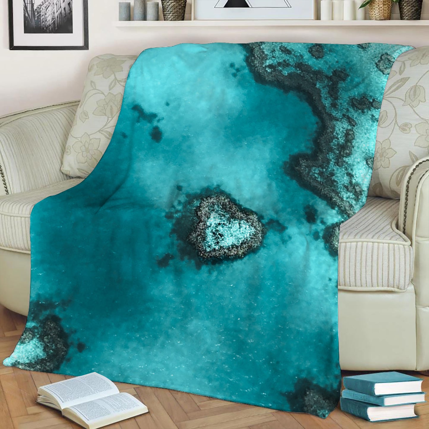 Great Barrier Reef Paradise Fleece Throw Blanket