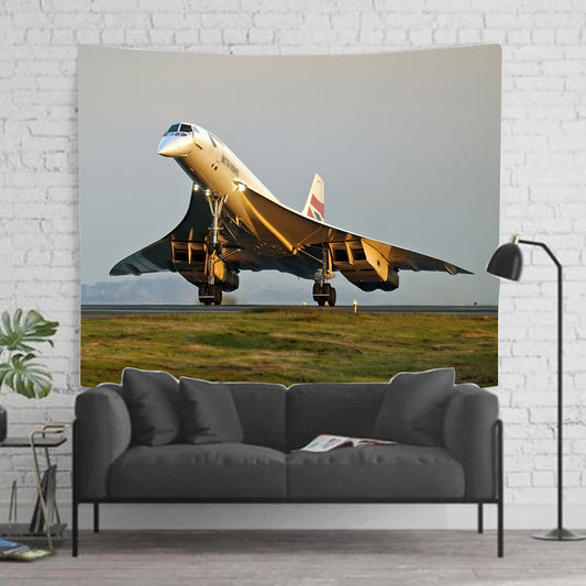 British Airways Concorde Taking Off Tapestry