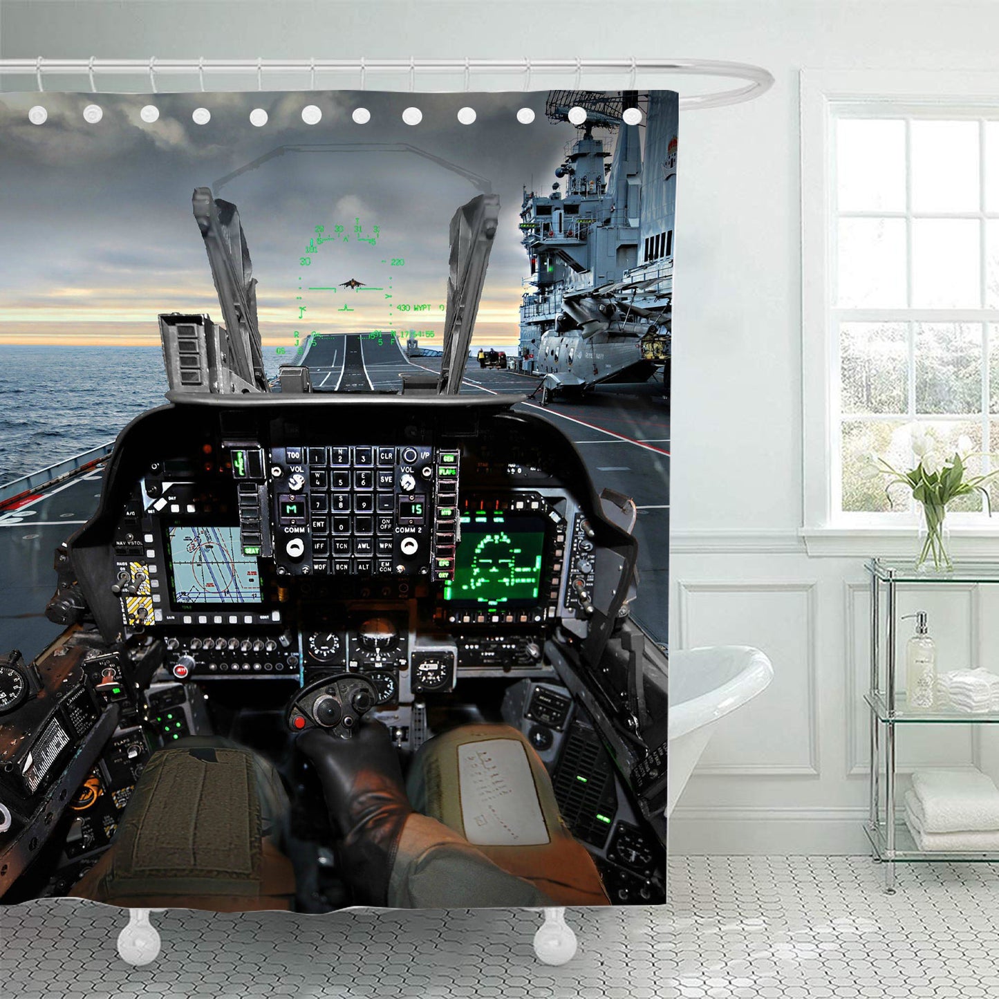 Harrier Jump Jet Cockpit Shower Curtain