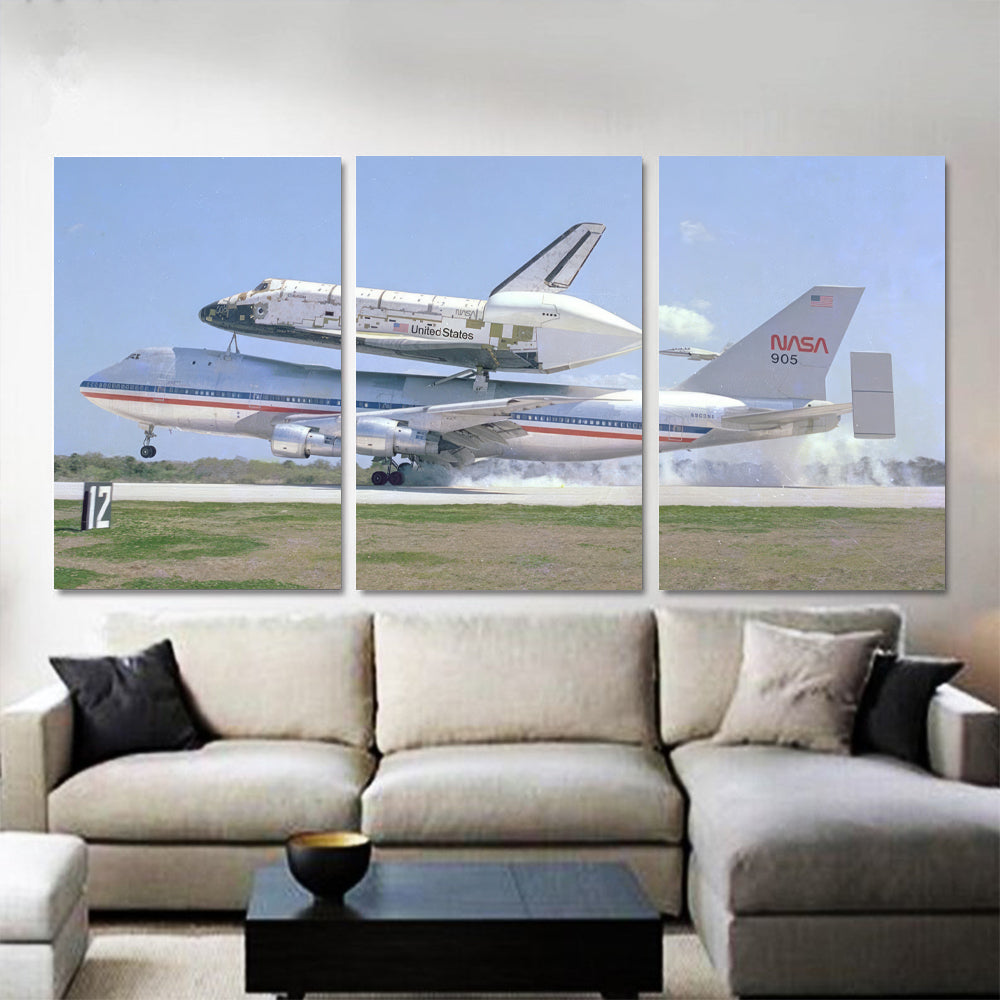 NASA 747 Touching Down With a Space Shuttle 1JP356