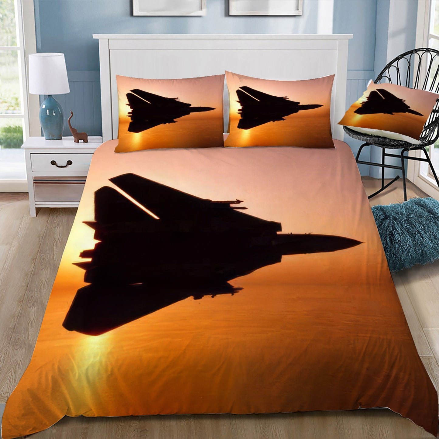 F-14 Sunset Flight Doona / Duvet Cover and 2 Pillow Slips