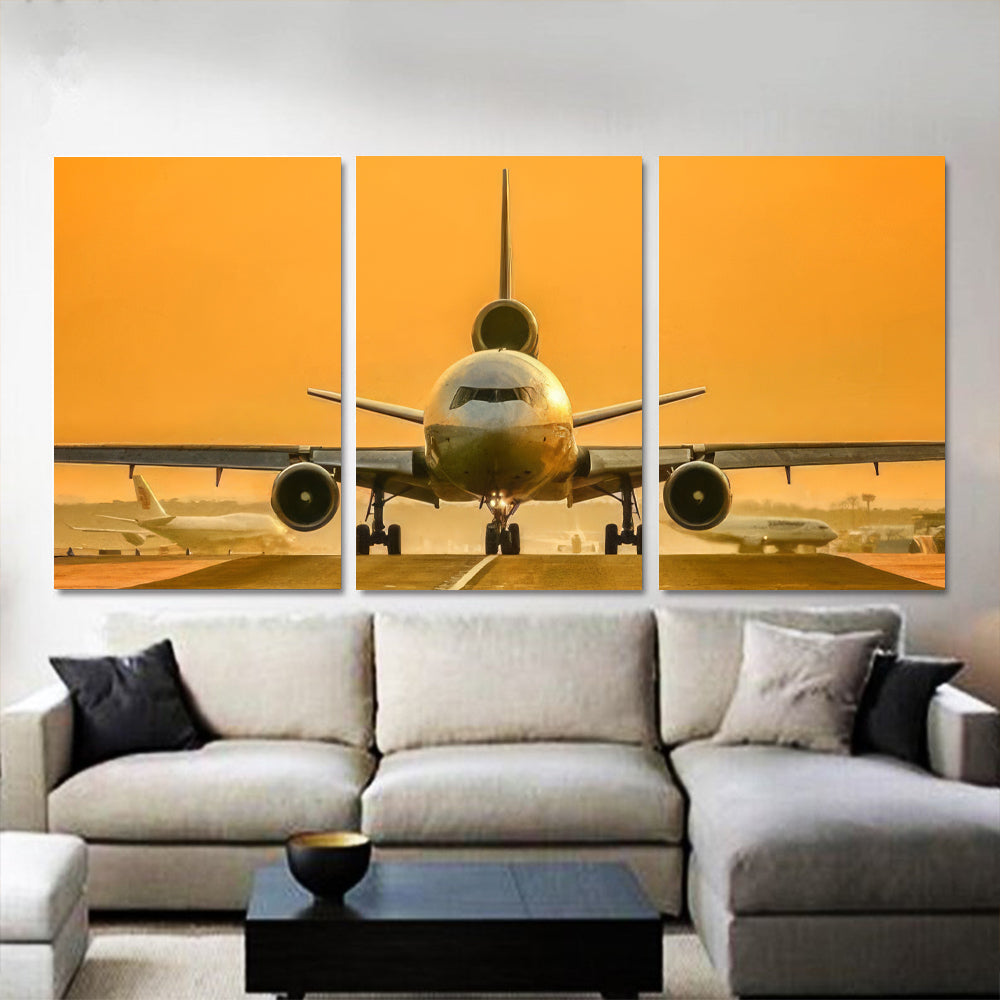 MD-11 Taxiing Head On at Sunset 1JP368