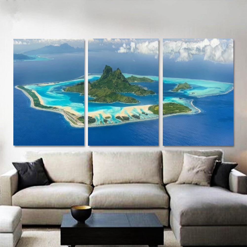 Mo`orea Island Tahiti Aerial View 1JP414