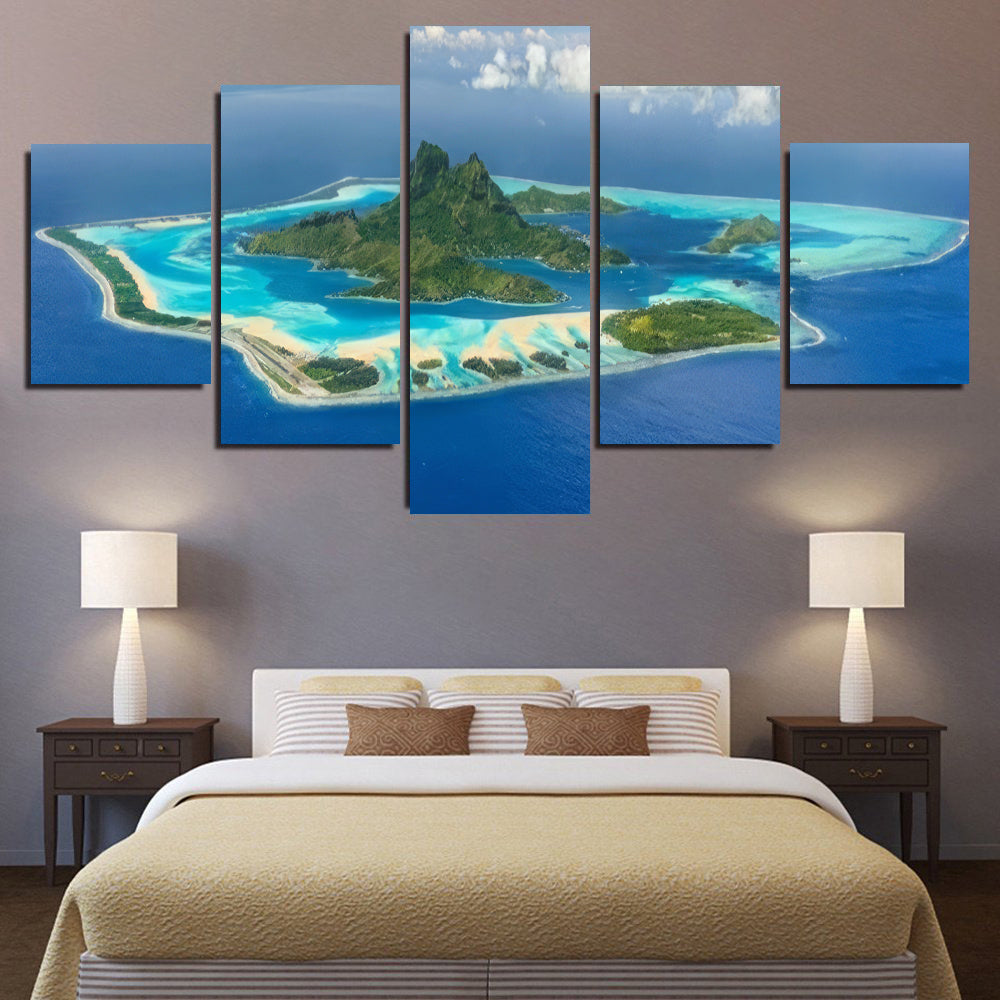 Mo`orea Island Tahiti Aerial View 1JP414