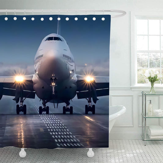 747 Taking Off Shower Curtain