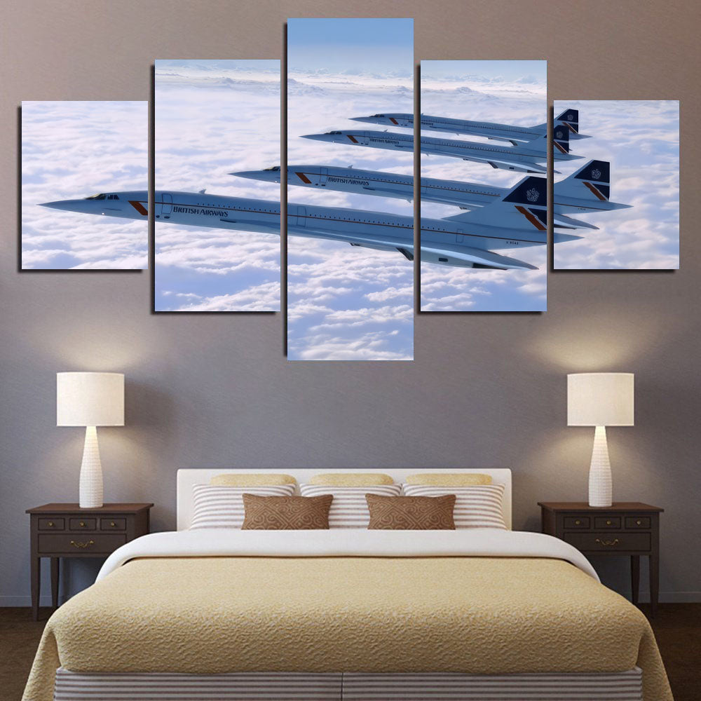 4 British Airways Concordes In Flight 1JP419