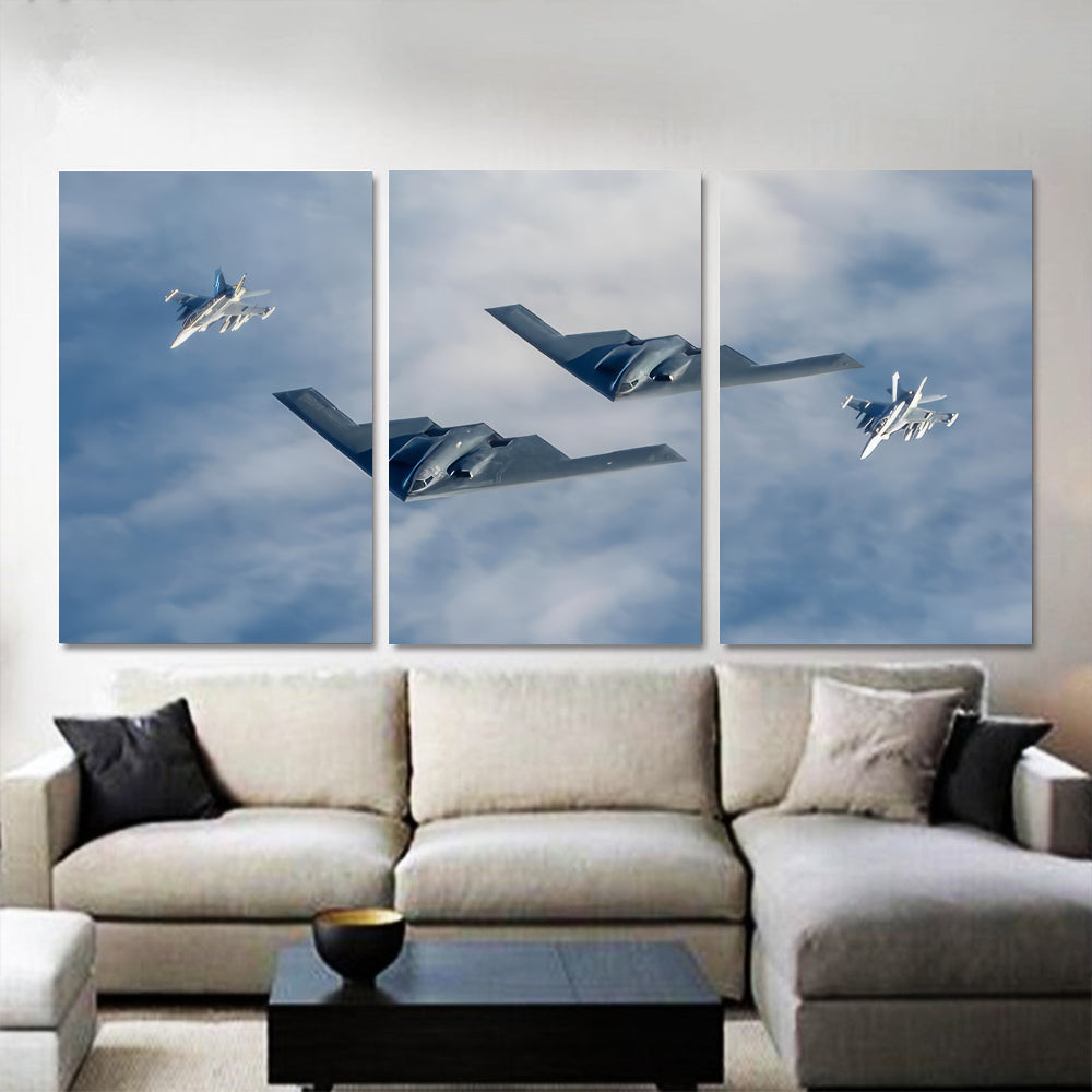 RAAF FA-18 & USAF B-2s In Formation 1JP433