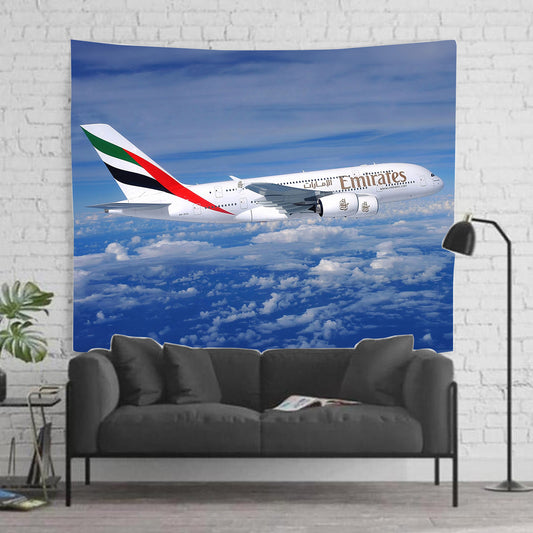 Emirates A380 In Flight Tapestry