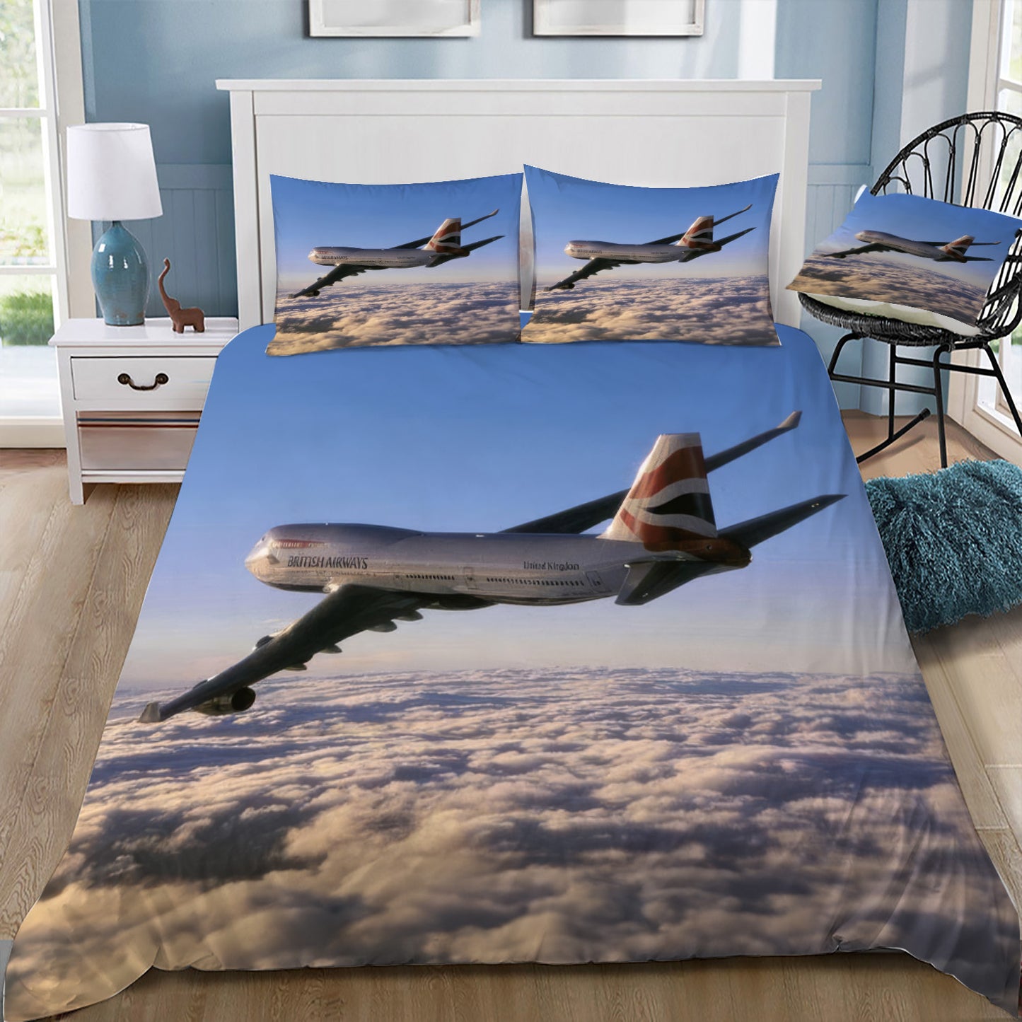 British Airways 747-400 in Flight Doona / Duvet Cover and 2 Pillow Slips