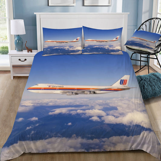 United 747-200 In Flight Doona / Duvet Cover and 2 Pillow Slips