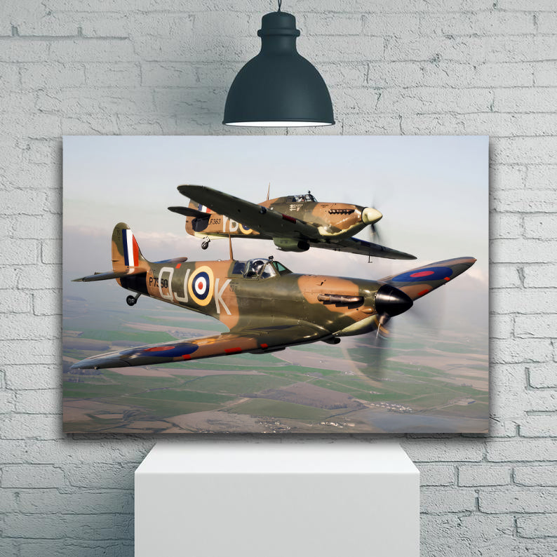 2 Hawker Hurricanes in flight 1JP563