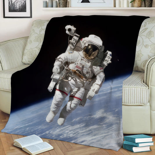 Astronaut on a Space Walk Fleece Throw Blanket