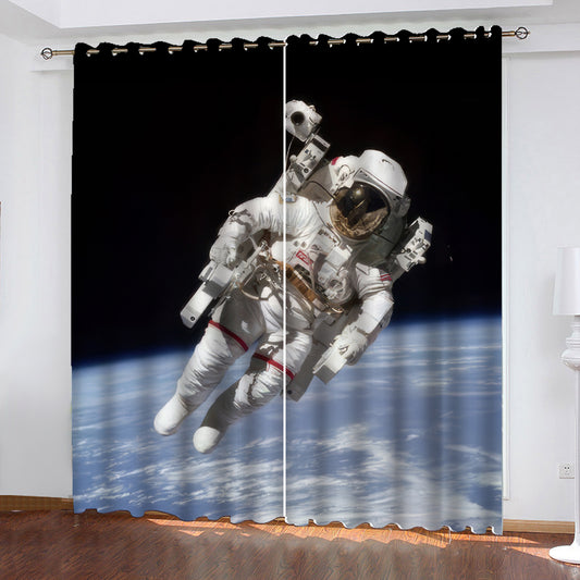 Astronaut on a Space Walk Window Curtains