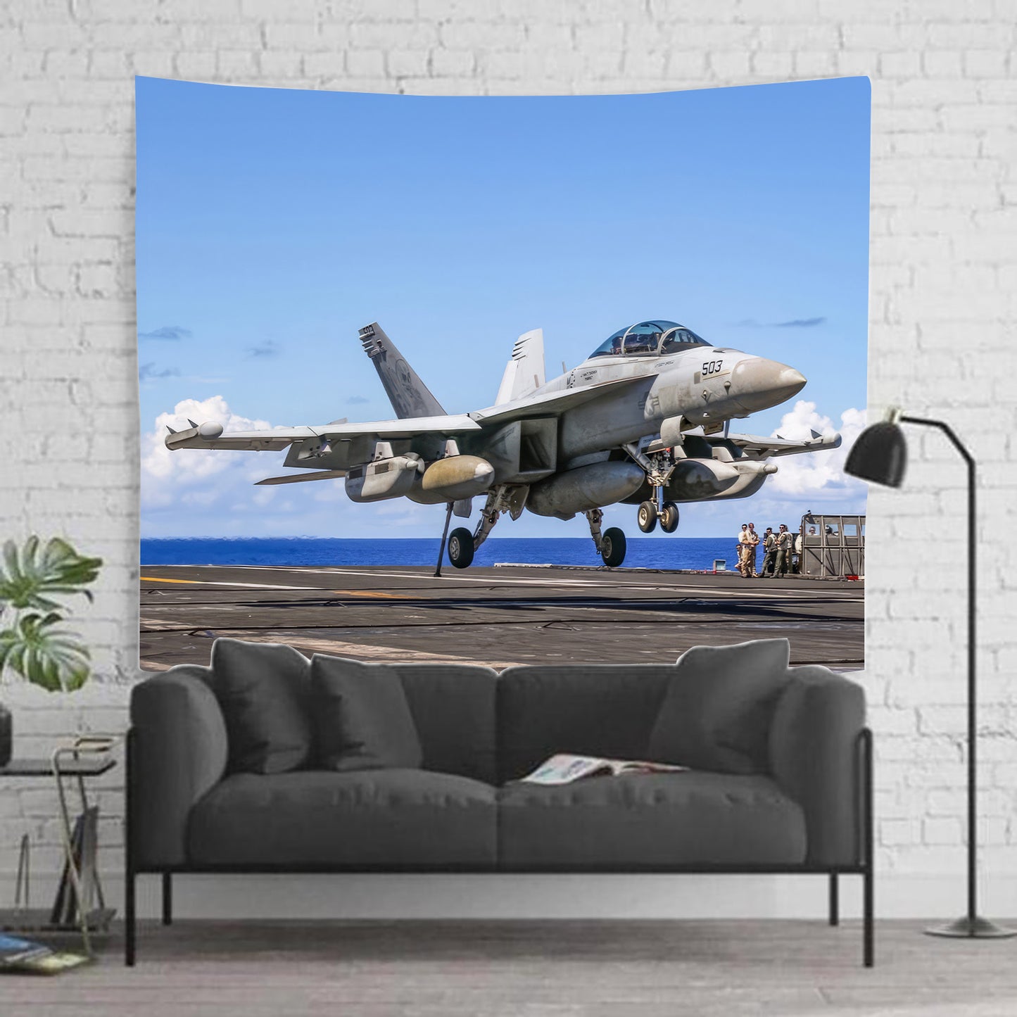 US Navy FA-18 Carrier Landing 2 Tapestry
