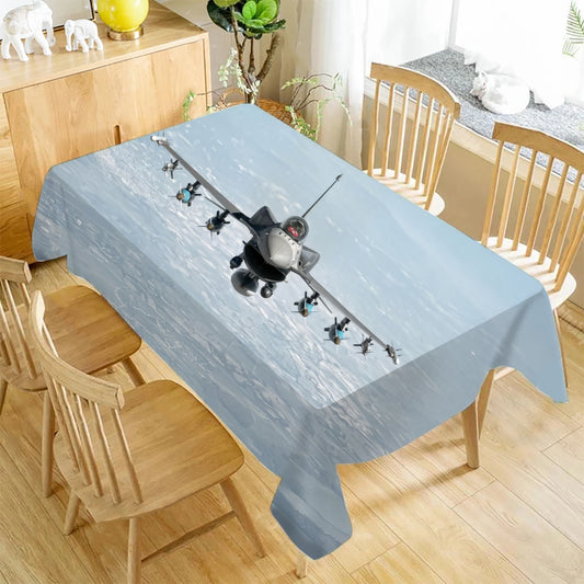 F-16 Head On in Flight Rectangle Table Cloth