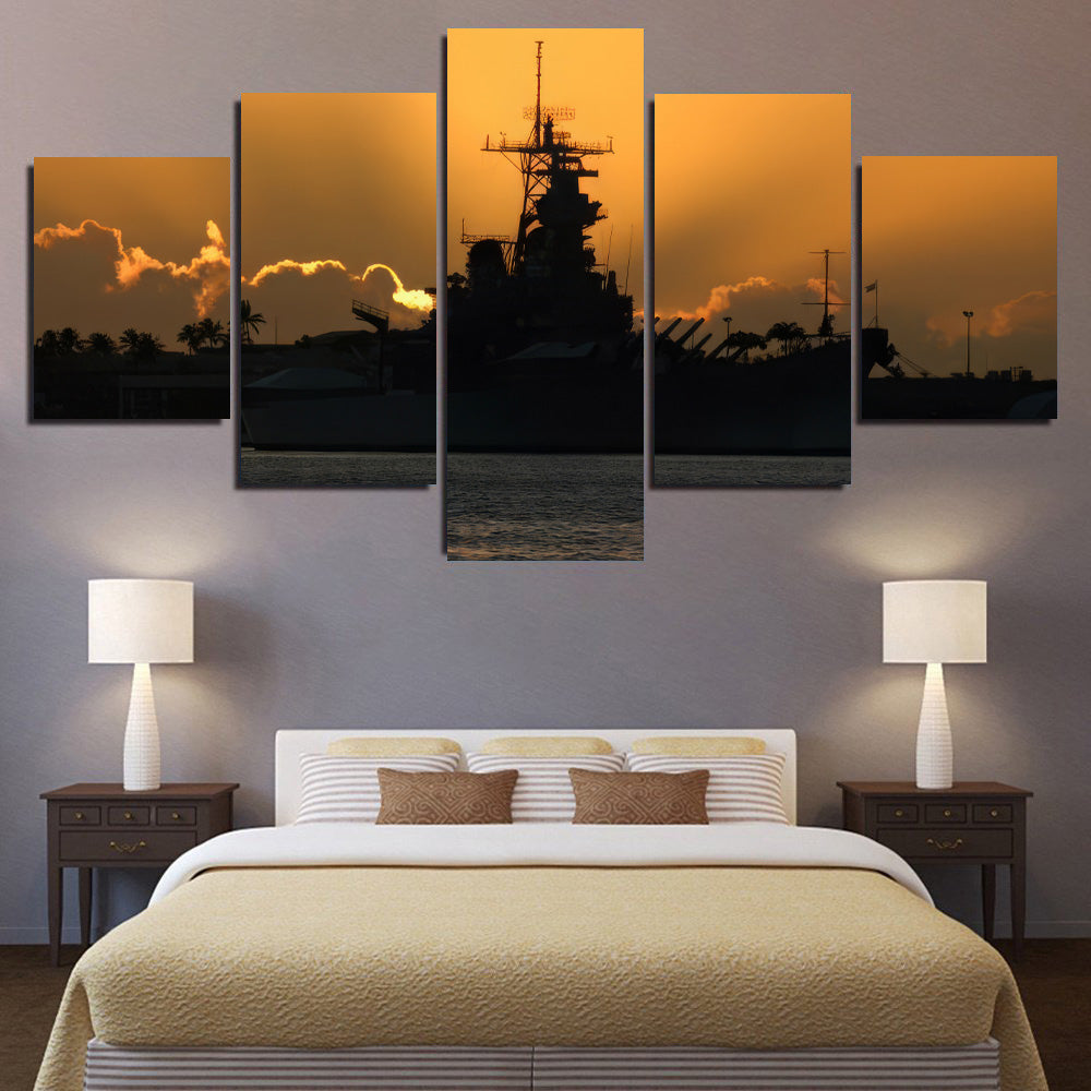 USN Battleship at Sunrise 1JPN012