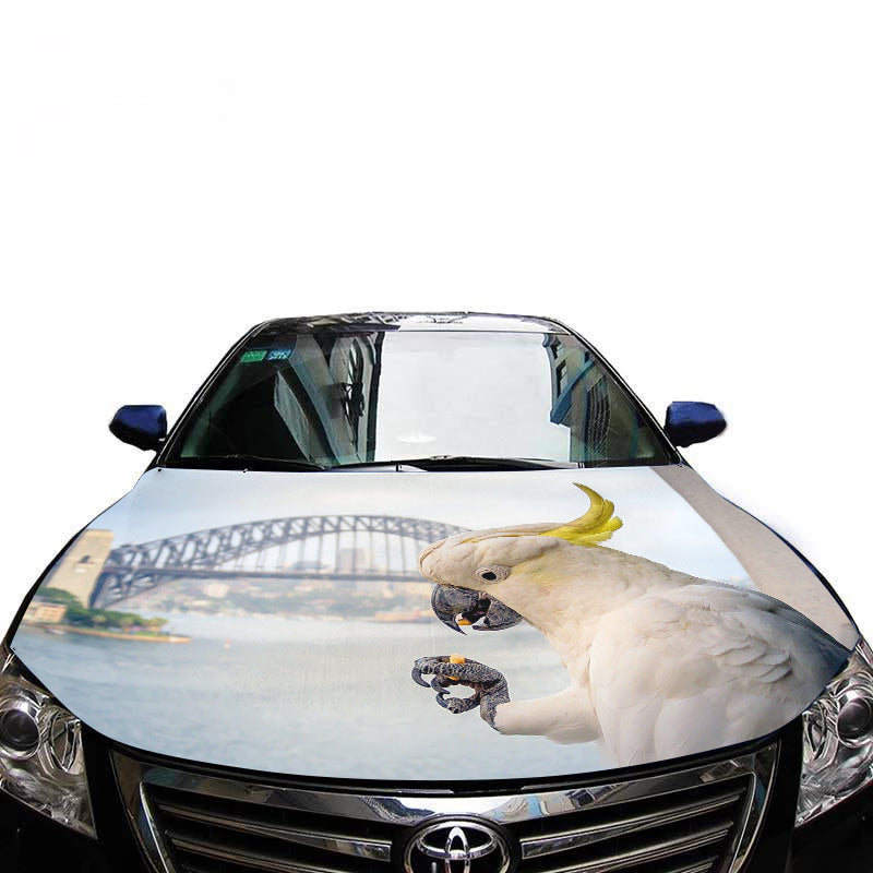 Sulphur Crested Cockatoo and Sydney Harbour Bridge Bonnet Logo For Cars & 4Wd`s