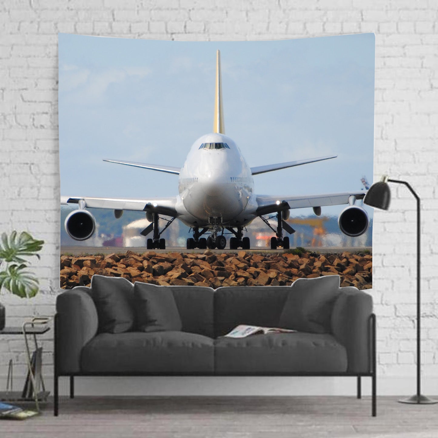 Air Pacific 747-400 Head On Tapestry