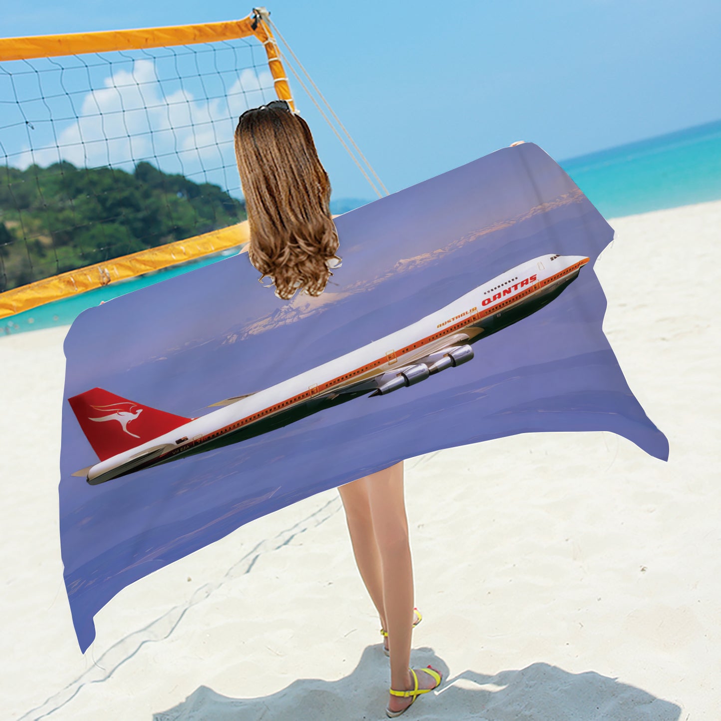 Qantas Classic 747-200 Beach / Bath Towel
