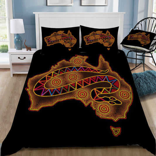 Aboriginal Australia Snake Doona / Duvet Cover and 2 Pillow Slips
