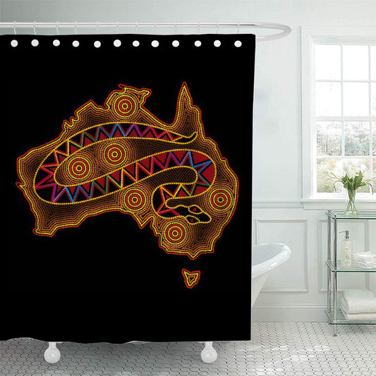Aboriginal Australia Snake Print Shower Curtain