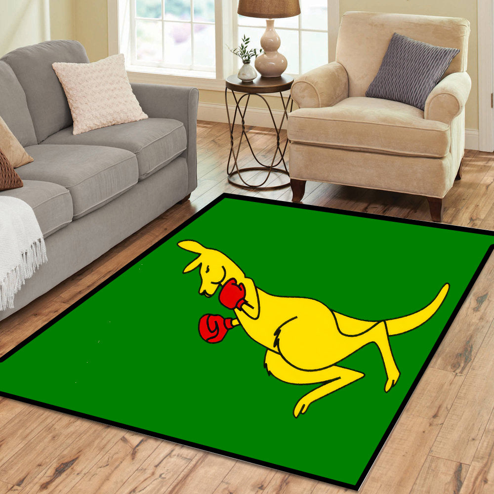 Boxing Kangaroo Rectangle Rug