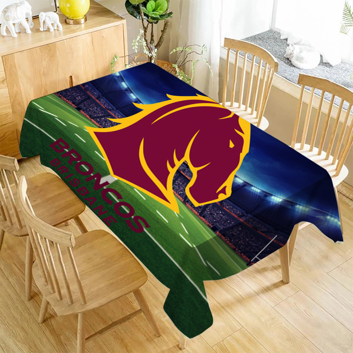 Brisbane Broncos Rectangle Table Cloth Waterproof