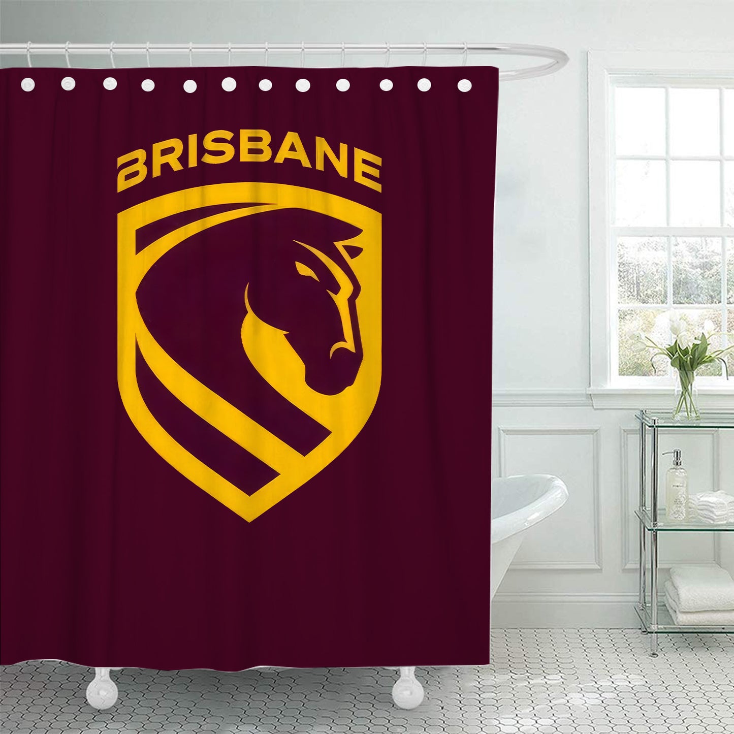 New Brisbane Broncos Logo Shower Curtain