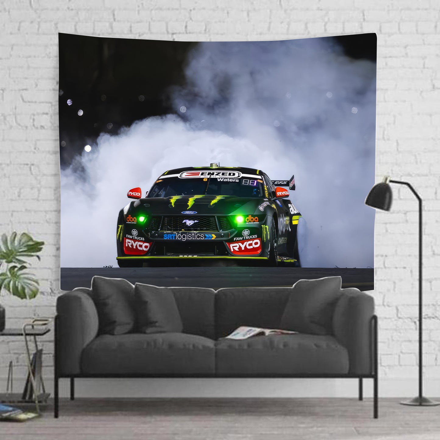 Cam Waters Burnout Supercars Racing Tapestry