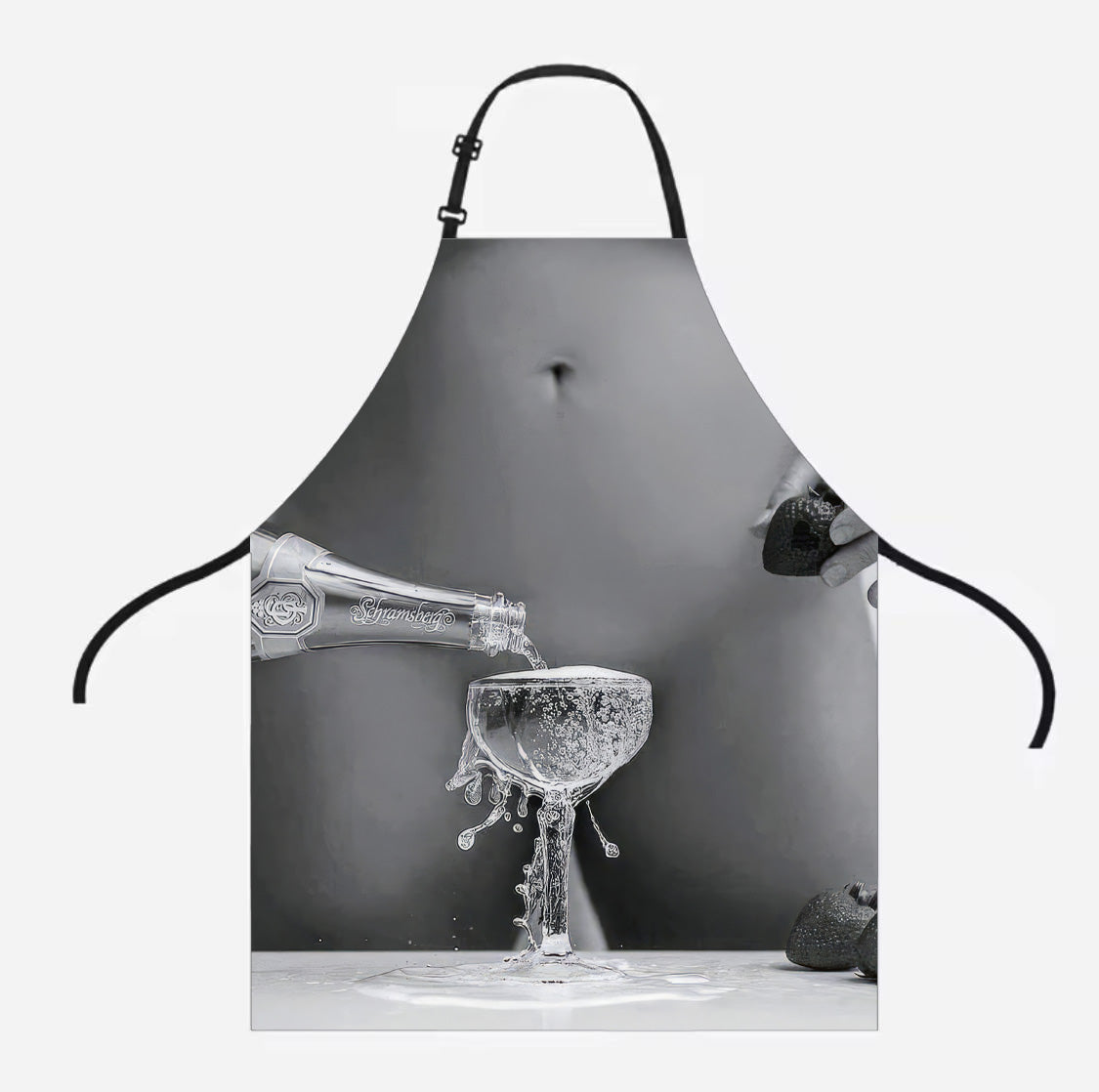 Sassy Champagne And Strawberry BBq & Kitchen Apron