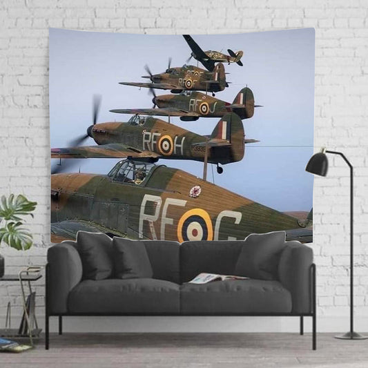 RAF Hurricanes Breaking Formation Tapestry