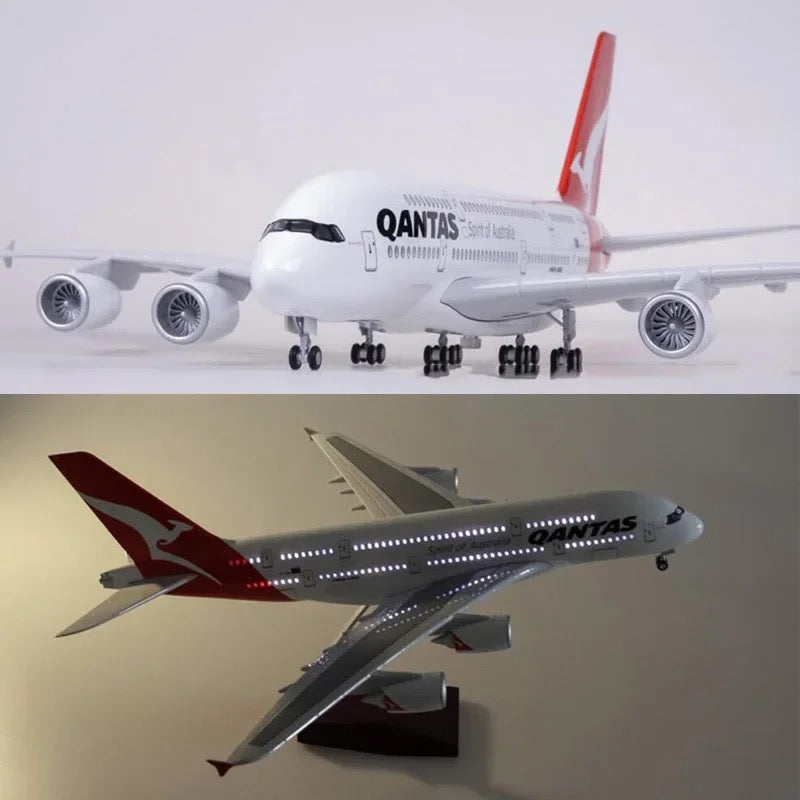 47cm 1/160 LED & Non LED Qantas A380 Model Plane