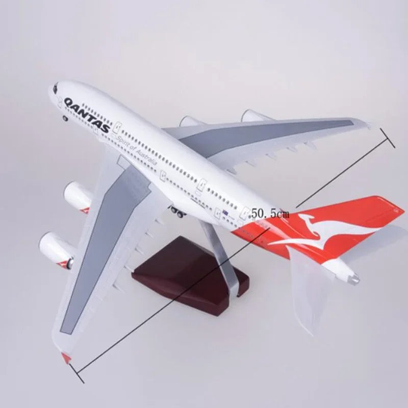 47cm 1/160 LED & Non LED Qantas A380 Model Plane