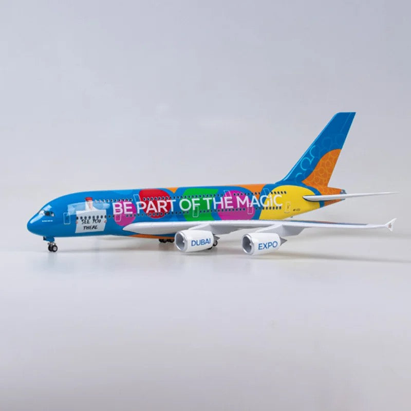 Emirates Dubai Livery Blue Livery Airbus A380 47cm 1/160 LED & Non LED Model Plane