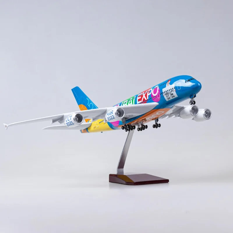 Emirates Dubai Livery Blue Livery Airbus A380 47cm 1/160 LED & Non LED Model Plane