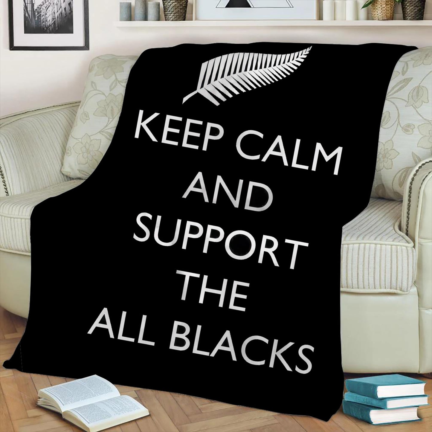 Keep Calm & Support the All Blacks Throw Blanket