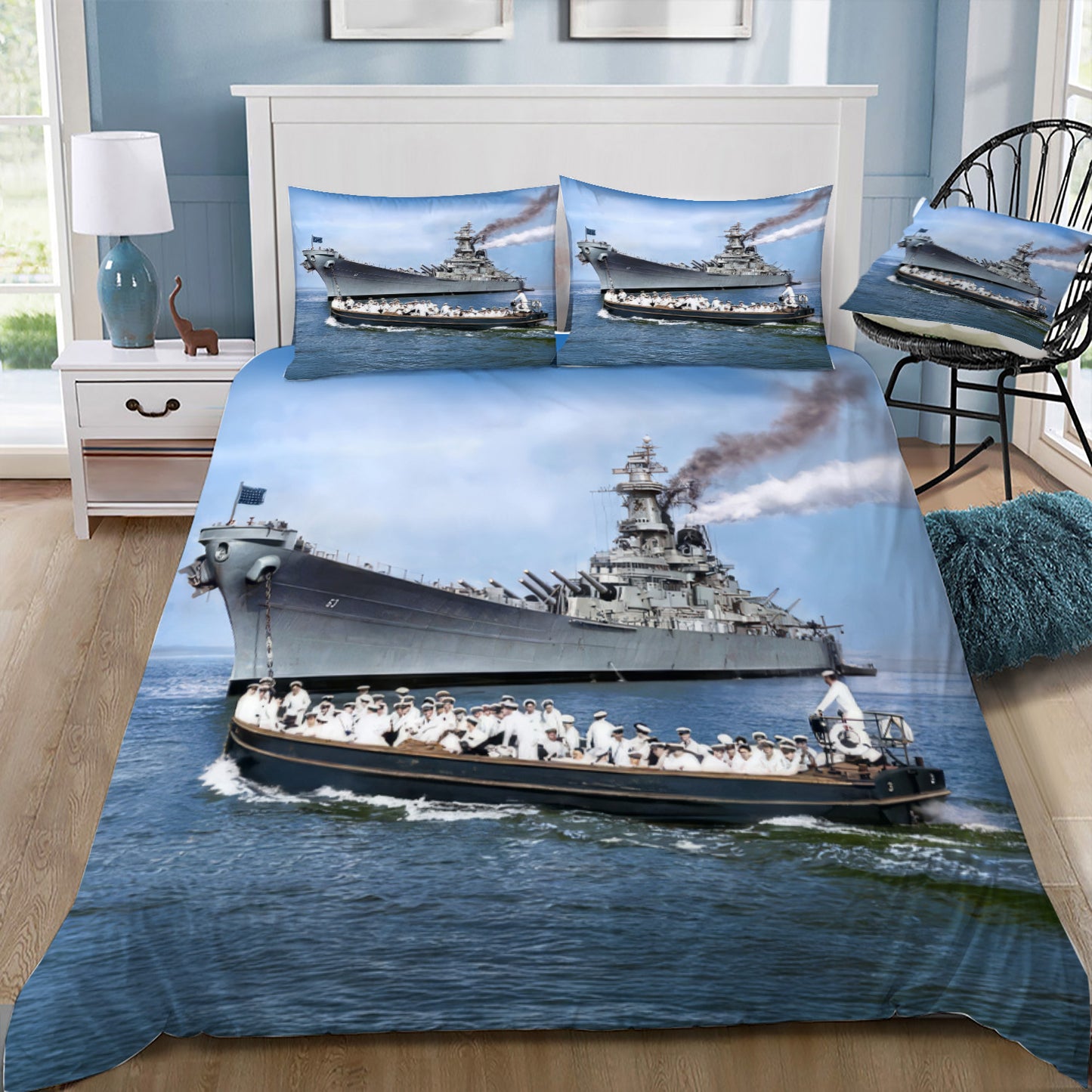 The Mighty Missouri Battleship Doona / Duvet Cover and 2 Pillow Slips