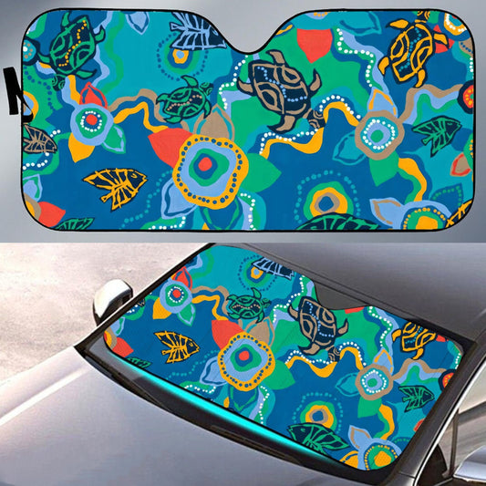 Aboriginal Nalanji Dreaming Sunshade For Cars & Trucks