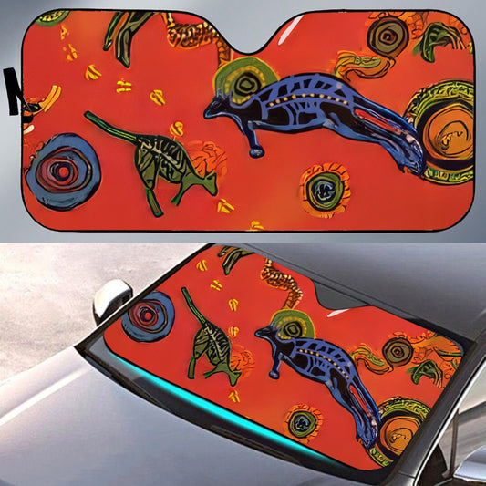 Aboriginal Wunala Dreaming Sunshade For Cars & Trucks