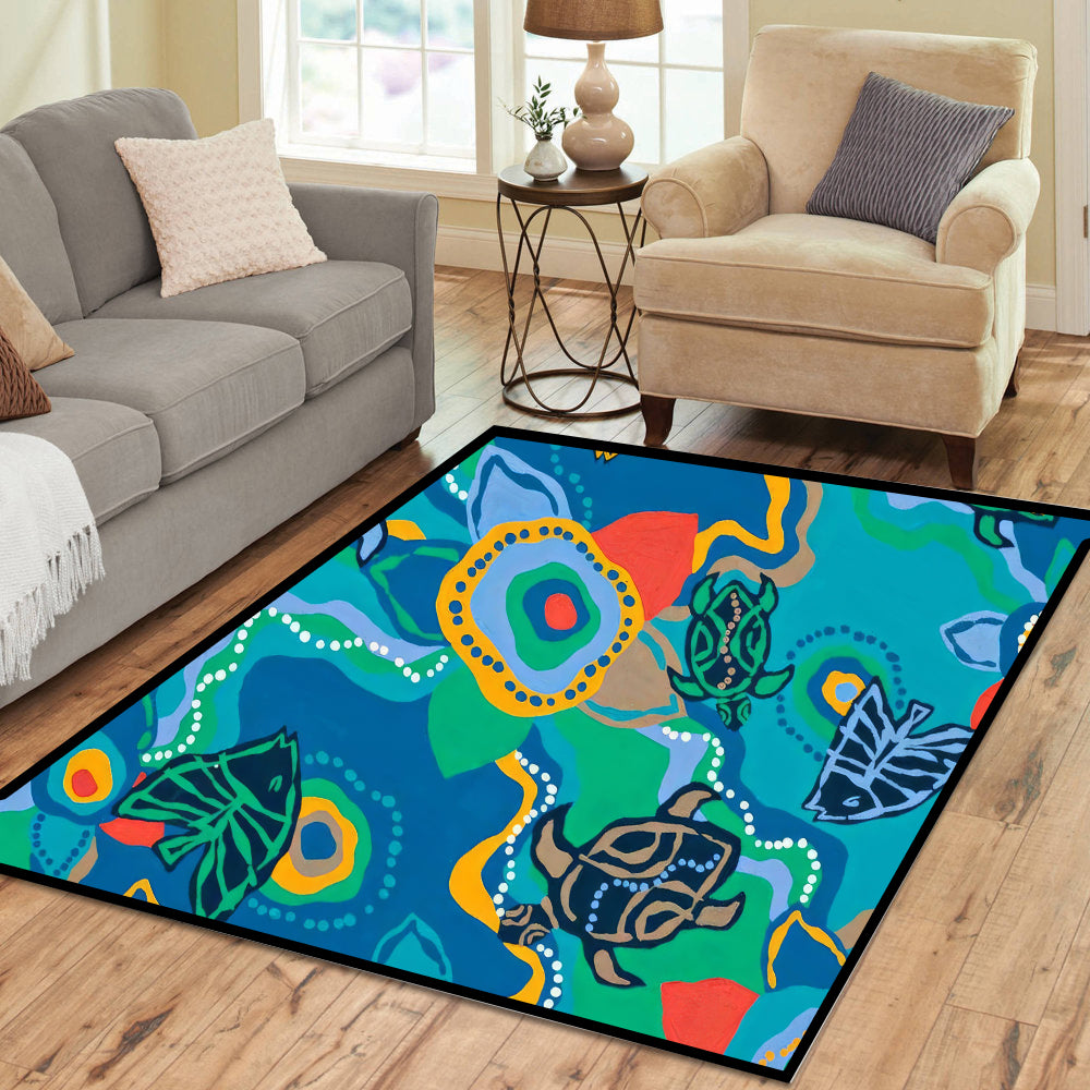 Aboriginal Qantas Nalanji Dreaming Rectangle Rug