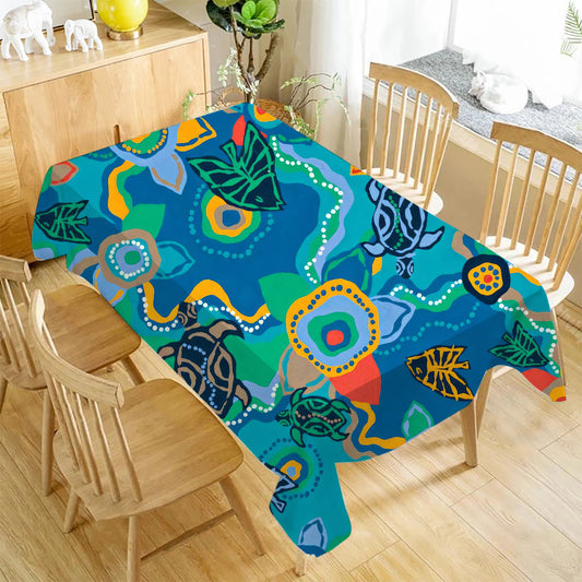 Aboriginal Qantas Nalanji Dreaming Rectangle Table Cloth