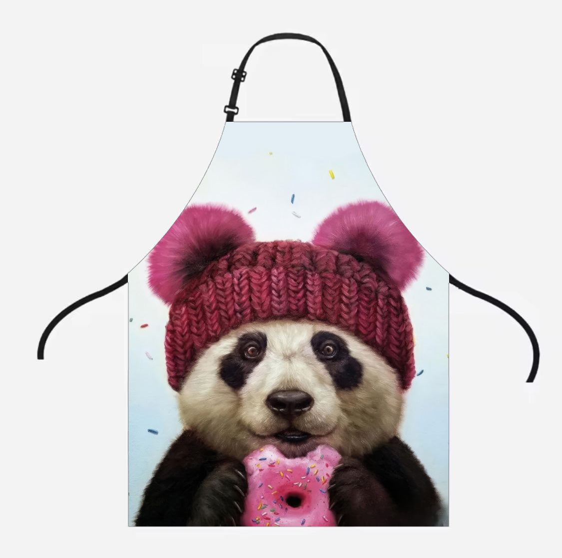 Panda Eating A Donut Bbq & Kitchen Apron