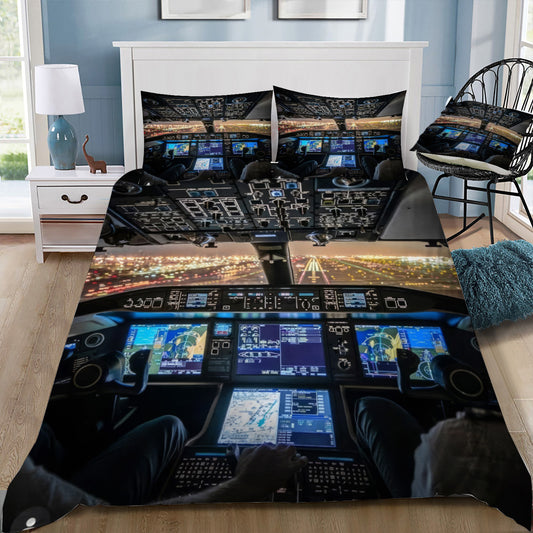 Airplane Cockpit 2 Doona / Duvet Cover and 2 Pillow Slips