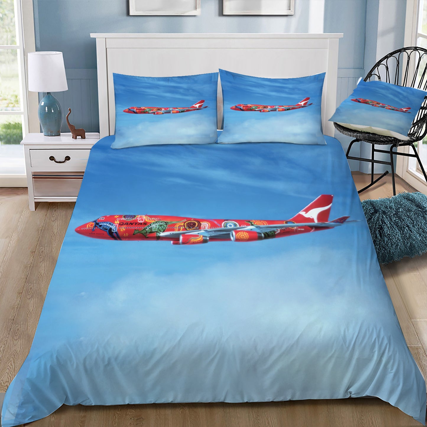 Qantas 747-400 Wunala Dreaming Doona / Duvet Cover and 2 Pillow Slips