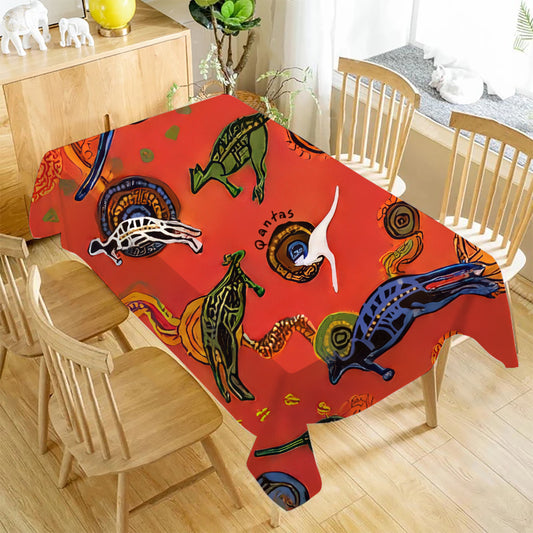Aboriginal Qantas Wunala Dreaming Rectangle Table Cloth