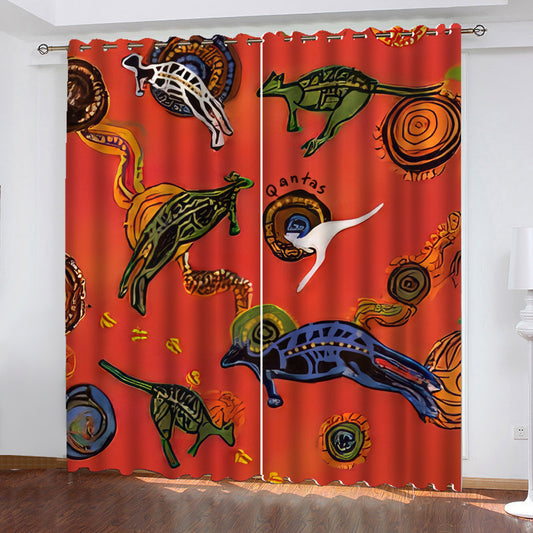 Aboriginal Qantas Wunala Dreaming Window Curtains