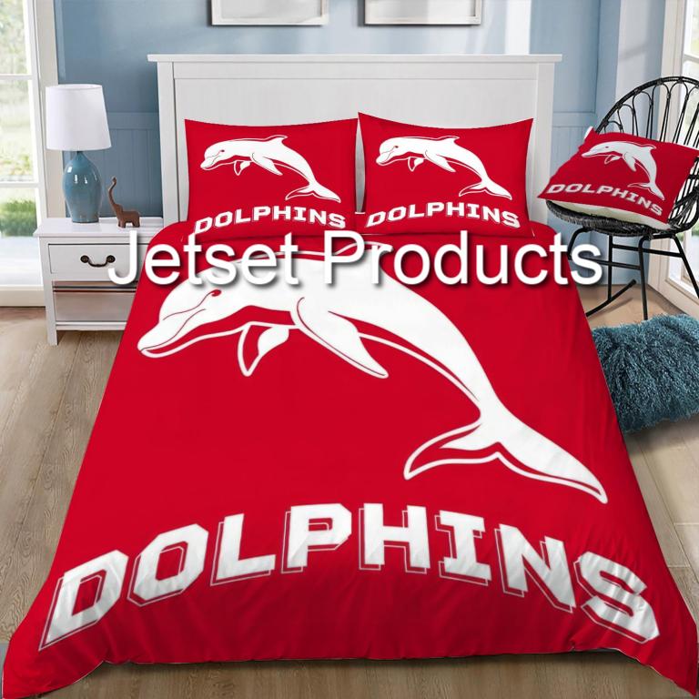 Dolphins Logo Doona / Duvet Cover and 2 Pillow Slips