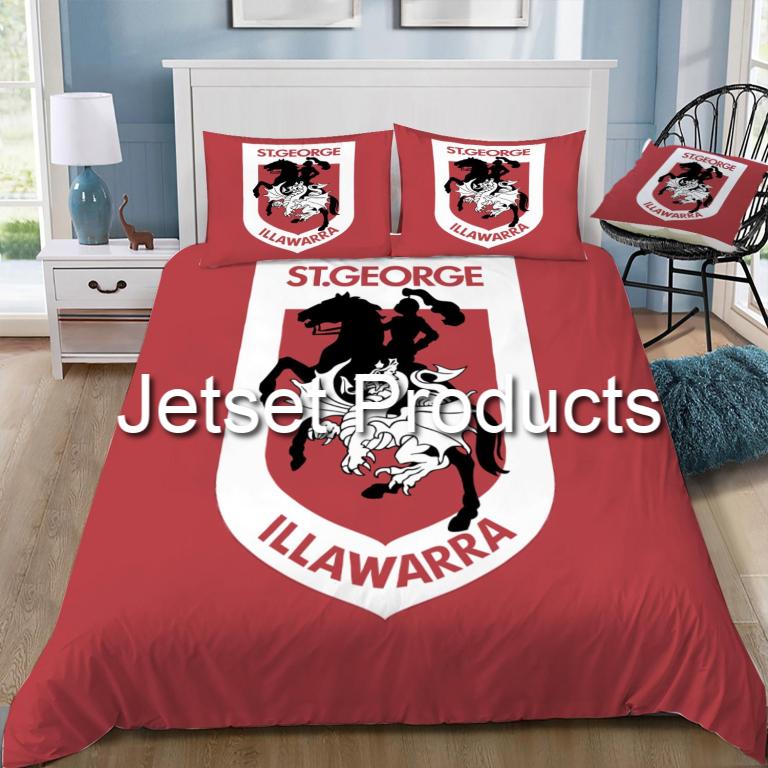 St George Illawarra Dragons Logo Doona / Duvet Cover and 2 Pillow Slips